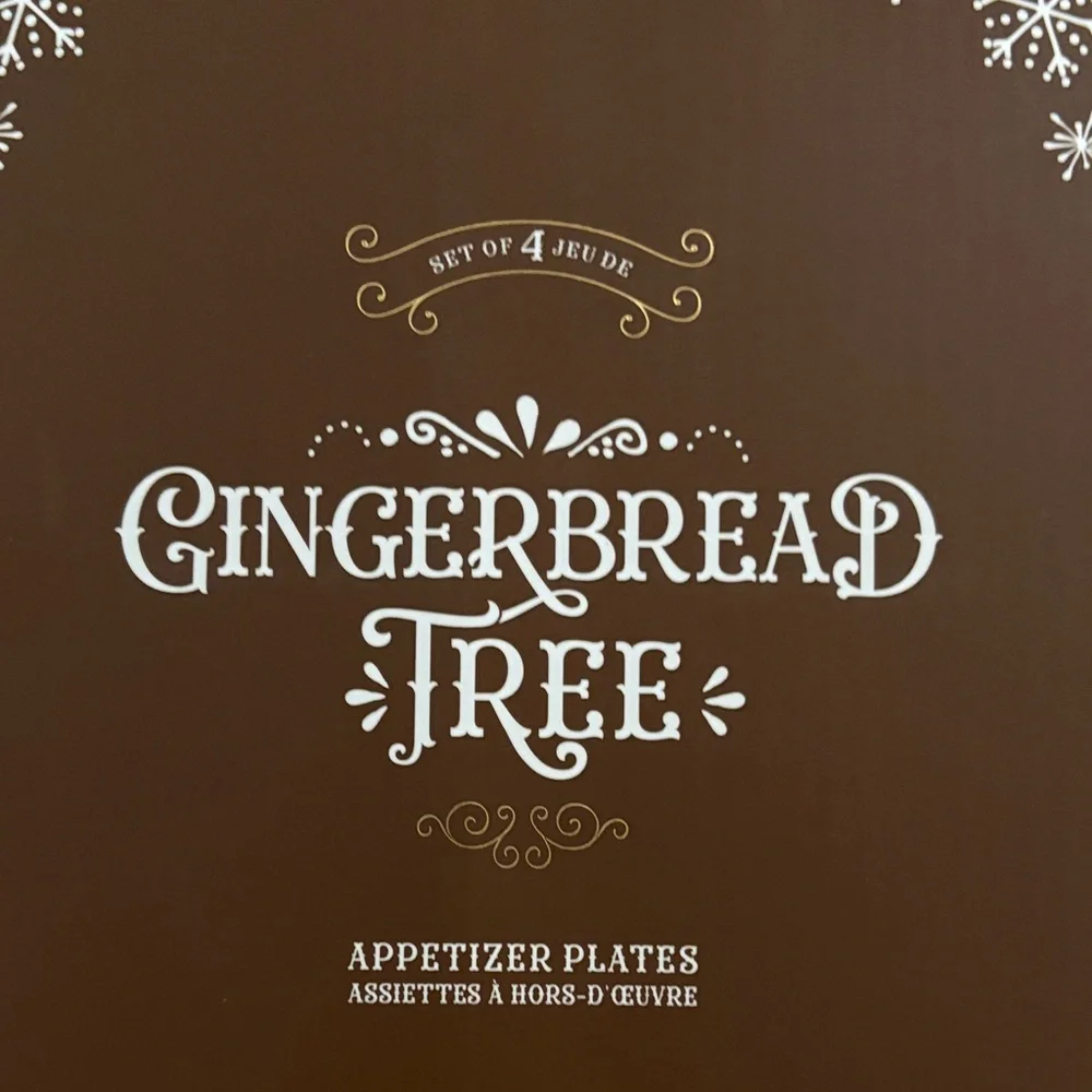 4 Pottery Barn Gingerbread Tree Plates - Brown